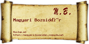 Magyari Bozsidár névjegykártya